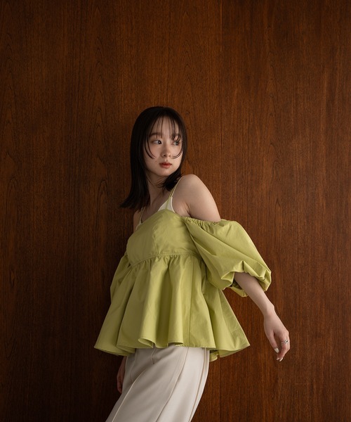 Andequal ボリュームオフショルダーブラウス セール】volume off shoulder blouse / ボリュームオフ