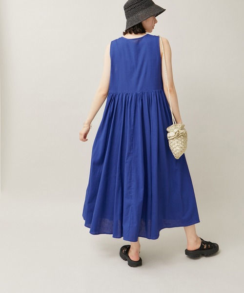 ROPE' PICNIC（ロペピクニック）の「麻混ワンピース/リンクコーデ（ワンピース・レディース・ブルー/スミクロ・38）」の10枚目の写真