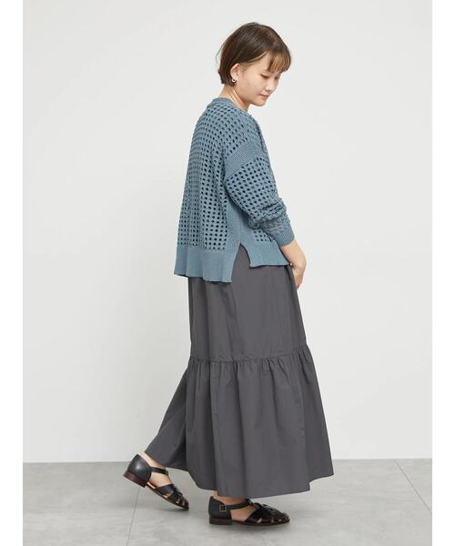 sm2rhythm(サマンサモスモスリズム)の「メッシュ編みVネックニットカーディガン(カーディガン/ボレロ・レディース・ブルー/シルバーグレー/ベージュ・F)」の9枚目の写真