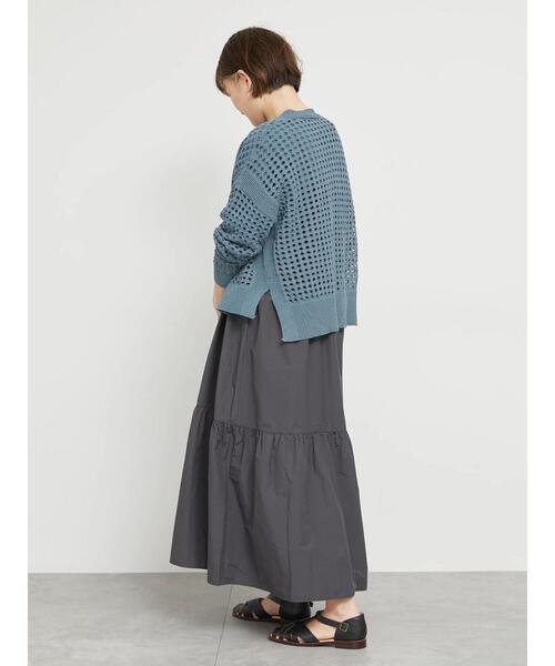 sm2rhythm(サマンサモスモスリズム)の「メッシュ編みVネックニットカーディガン(カーディガン/ボレロ・レディース・ブルー/シルバーグレー/ベージュ・F)」の11枚目の写真