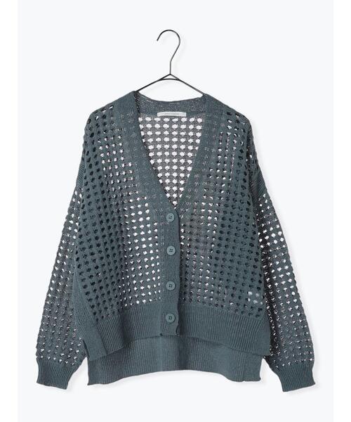sm2rhythm(サマンサモスモスリズム)の「メッシュ編みVネックニットカーディガン(カーディガン/ボレロ・レディース・ブルー/シルバーグレー/ベージュ・F)」の15枚目の写真