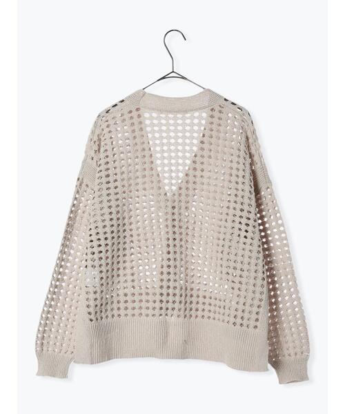 sm2rhythm(サマンサモスモスリズム)の「メッシュ編みVネックニットカーディガン(カーディガン/ボレロ・レディース・ブルー/シルバーグレー/ベージュ・F)」の16枚目の写真