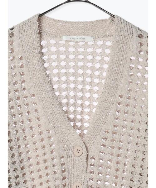 sm2rhythm(サマンサモスモスリズム)の「メッシュ編みVネックニットカーディガン(カーディガン/ボレロ・レディース・ブルー/シルバーグレー/ベージュ・F)」の17枚目の写真