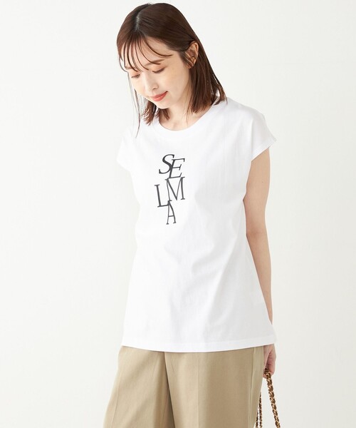 セール】SHIPS Colors:フレンチスリーブ ロゴ TEE（Tシャツ