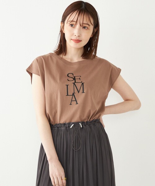 セール】SHIPS Colors:フレンチスリーブ ロゴ TEE（Tシャツ