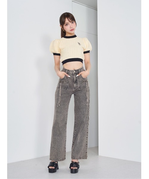 Darich バックリボンパフショルニットトップス FREEサイズ バックリボンパフショルニットトップス（ニット/セーター