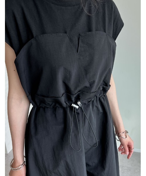 Re:EDIT（リエディ）の「[夏の体型カバーに◎][低身長/高身長サイズ有]フレンチスリーブカットソー切り替えドロストフレアドッキングワンピース（ワンピース・レディース・ホワイト×ブラック/ブラック×ブラック/ブラック系その他・SHORT/MEDIUM/TALL/LARGE）」の20枚目の写真