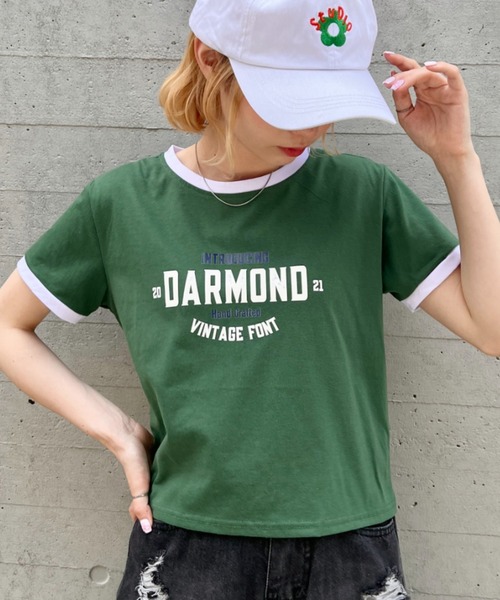 SOLLON.(ソルロン)の「ロゴプリントリンガーTシャツ(Tシャツ/カットソー・レディース・グリーン/グレー/ホワイト/ブラック・M)」の1枚目の写真