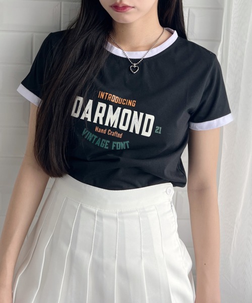 SOLLON.(ソルロン)の「ロゴプリントリンガーTシャツ(Tシャツ/カットソー・レディース・グリーン/グレー/ホワイト/ブラック・M)」の3枚目の写真