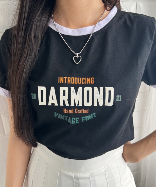 SOLLON.(ソルロン)の「ロゴプリントリンガーTシャツ(Tシャツ/カットソー・レディース・グリーン/グレー/ホワイト/ブラック・M)」の12枚目の写真