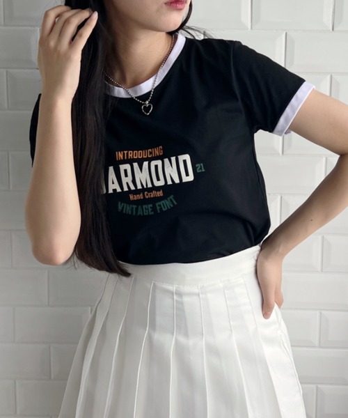 SOLLON.(ソルロン)の「ロゴプリントリンガーTシャツ(Tシャツ/カットソー・レディース・グリーン/グレー/ホワイト/ブラック・M)」の18枚目の写真