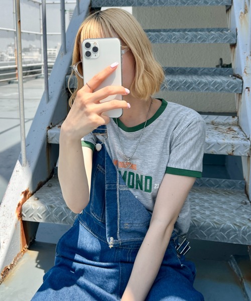 SOLLON.(ソルロン)の「ロゴプリントリンガーTシャツ(Tシャツ/カットソー・レディース・グリーン/グレー/ホワイト/ブラック・M)」の13枚目の写真