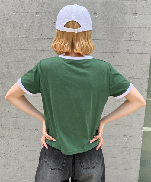 SOLLON.(ソルロン)の「ロゴプリントリンガーTシャツ(Tシャツ/カットソー・レディース・グリーン/グレー/ホワイト/ブラック・M)」の11枚目の写真