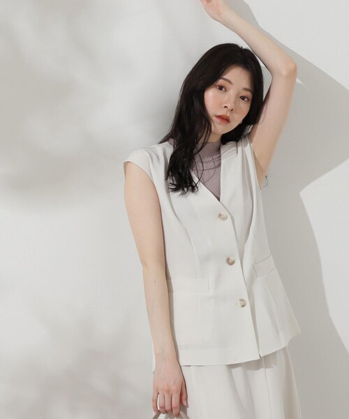PROPORTION BODY DRESSING（プロポーションボディドレッシング）の「ジレ×リブノースリニットセット / 1214250602（テーラードジャケット・レディース・ブラウン系その他/ホワイト系その他・SMALL/MEDIUM）」の21枚目の写真