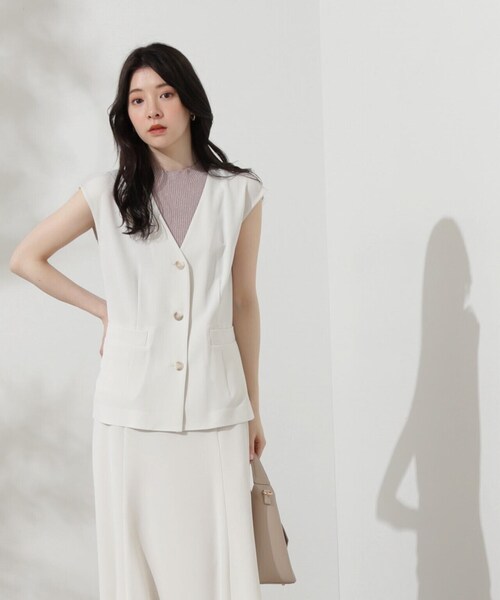 PROPORTION BODY DRESSING（プロポーションボディドレッシング）の「ジレ×リブノースリニットセット / 1214250602（テーラードジャケット・レディース・ブラウン系その他/ホワイト系その他・SMALL/MEDIUM）」の20枚目の写真