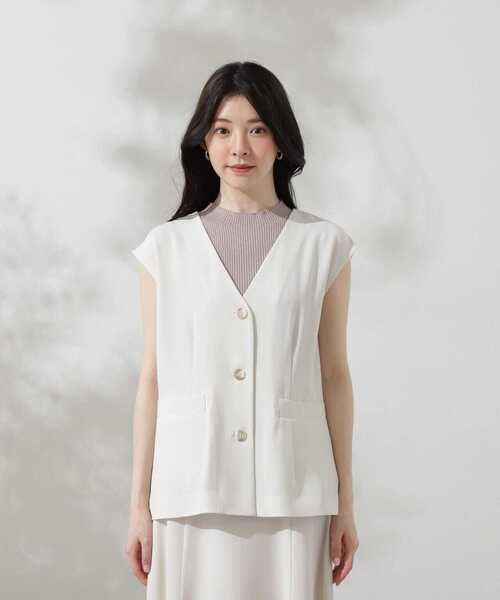 PROPORTION BODY DRESSING（プロポーションボディドレッシング）の「ジレ×リブノースリニットセット / 1214250602（テーラードジャケット・レディース・ブラウン系その他/ホワイト系その他・SMALL/MEDIUM）」の18枚目の写真