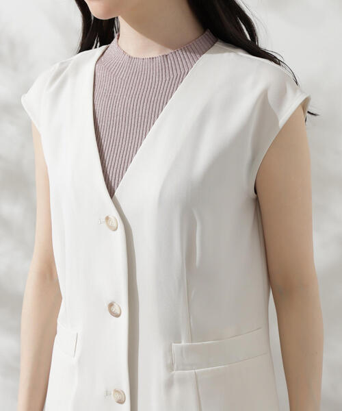 PROPORTION BODY DRESSING（プロポーションボディドレッシング）の「ジレ×リブノースリニットセット / 1214250602（テーラードジャケット・レディース・ブラウン系その他/ホワイト系その他・SMALL/MEDIUM）」の15枚目の写真