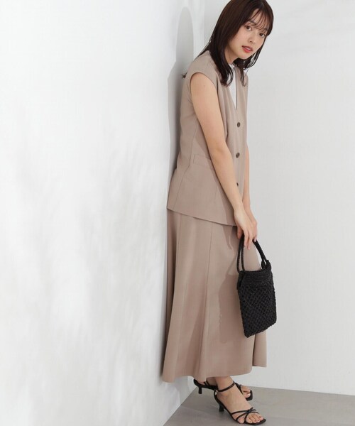 PROPORTION BODY DRESSING（プロポーションボディドレッシング）の「ジレ×リブノースリニットセット / 1214250602（テーラードジャケット・レディース・ブラウン系その他/ホワイト系その他・SMALL/MEDIUM）」の8枚目の写真