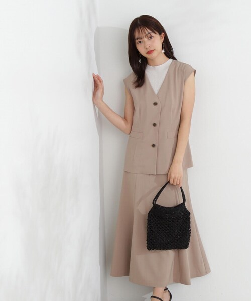 PROPORTION BODY DRESSING（プロポーションボディドレッシング）の「ジレ×リブノースリニットセット / 1214250602（テーラードジャケット・レディース・ブラウン系その他/ホワイト系その他・SMALL/MEDIUM）」の7枚目の写真