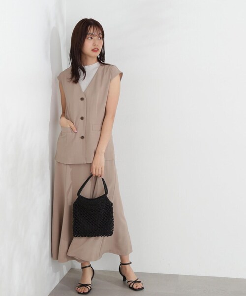 PROPORTION BODY DRESSING（プロポーションボディドレッシング）の「ジレ×リブノースリニットセット / 1214250602（テーラードジャケット・レディース・ブラウン系その他/ホワイト系その他・SMALL/MEDIUM）」の6枚目の写真