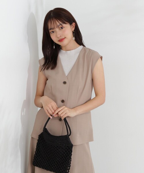 PROPORTION BODY DRESSING（プロポーションボディドレッシング）の「ジレ×リブノースリニットセット / 1214250602（テーラードジャケット・レディース・ブラウン系その他/ホワイト系その他・SMALL/MEDIUM）」の5枚目の写真
