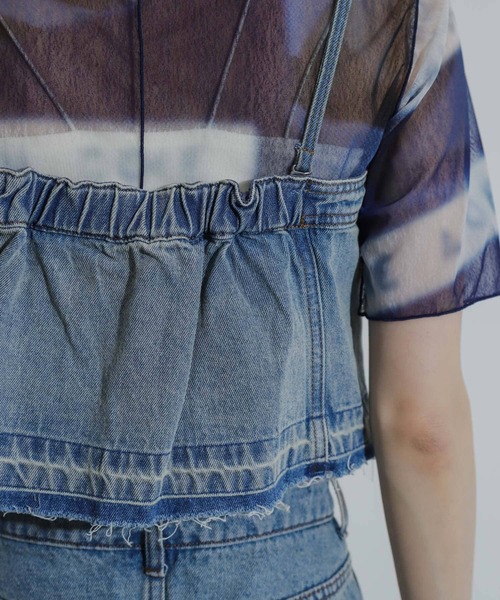 SENSE OF PLACE by URBAN RESEARCH(センスオブプレイスバイアーバンリサーチ)の「クロップドデニムビスチェ(キャミソール・レディース・ライトインディゴブルー/ブラック・ONE)」の15枚目の写真