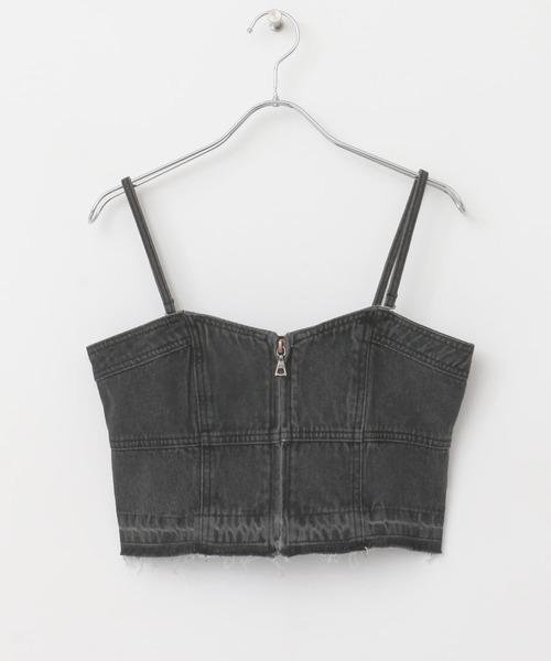 SENSE OF PLACE by URBAN RESEARCH(センスオブプレイスバイアーバンリサーチ)の「クロップドデニムビスチェ(キャミソール・レディース・ライトインディゴブルー/ブラック・ONE)」の16枚目の写真