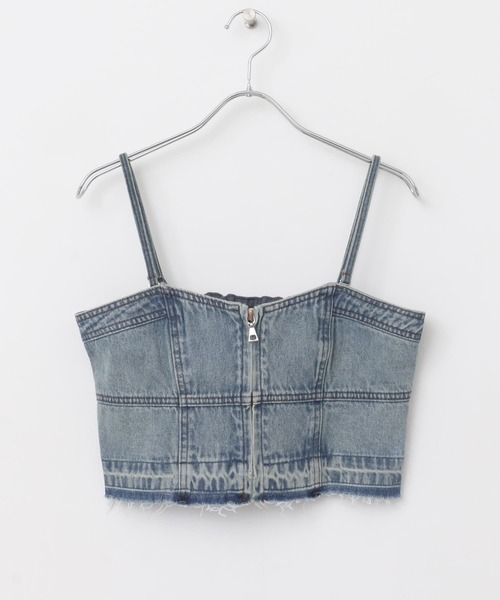 SENSE OF PLACE by URBAN RESEARCH(センスオブプレイスバイアーバンリサーチ)の「クロップドデニムビスチェ(キャミソール・レディース・ライトインディゴブルー/ブラック・ONE)」の17枚目の写真