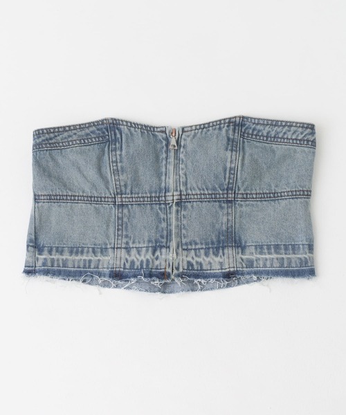 SENSE OF PLACE by URBAN RESEARCH(センスオブプレイスバイアーバンリサーチ)の「クロップドデニムビスチェ(キャミソール・レディース・ライトインディゴブルー/ブラック・ONE)」の18枚目の写真