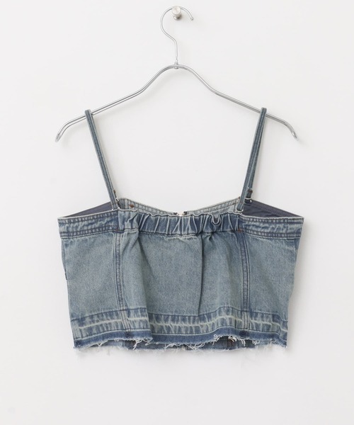 SENSE OF PLACE by URBAN RESEARCH(センスオブプレイスバイアーバンリサーチ)の「クロップドデニムビスチェ(キャミソール・レディース・ライトインディゴブルー/ブラック・ONE)」の20枚目の写真