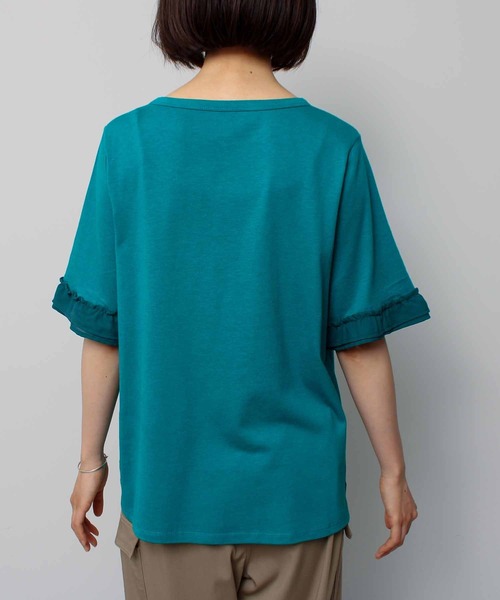leswel（レスウェル）の「【L～5L 大きいサイズ】フリル スリーブ プルオーバー（Tシャツ/カットソー・レディース・グリーン/ブラウン/ネイビー・LL/3L/4L/5L/L）」の19枚目の写真