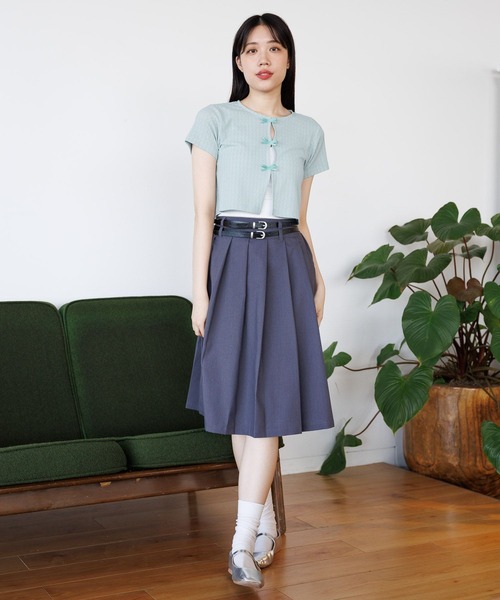 3.3 Field Trip （3.3フィールドトリップ）の「3.3 Field Trip／サテンリボン ショートカーディガン（Tシャツ/カットソー・レディース・ブラック/ホワイト/ブルー・FREE）」の5枚目の写真