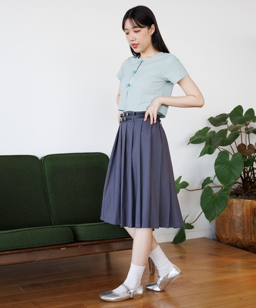 3.3 Field Trip （3.3フィールドトリップ）の「3.3 Field Trip／サテンリボン ショートカーディガン（Tシャツ/カットソー・レディース・ブラック/ホワイト/ブルー・FREE）」の6枚目の写真