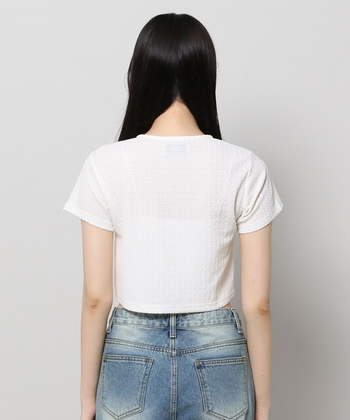 3.3 Field Trip （3.3フィールドトリップ）の「3.3 Field Trip／サテンリボン ショートカーディガン（Tシャツ/カットソー・レディース・ブラック/ホワイト/ブルー・FREE）」の13枚目の写真