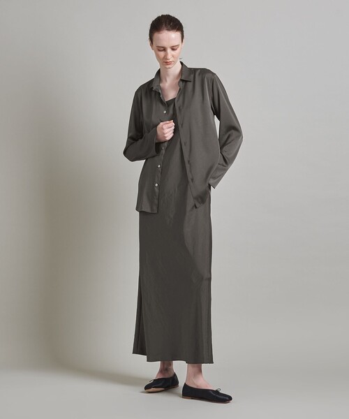 LOEFF（ロエフ）の「＜LOEFF＞フリュイド キャミソールドレス（ワンピース・レディース・ダークブラウン/ダークグレー・0/1）」の5枚目の写真