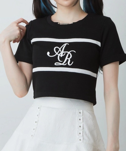 Ank Rouge（アンクルージュ）の「モノグラムロゴチビTOPS（Tシャツ/カットソー・レディース・ブラック/ブルー/ホワイト/ピンク・M）」の3枚目の写真