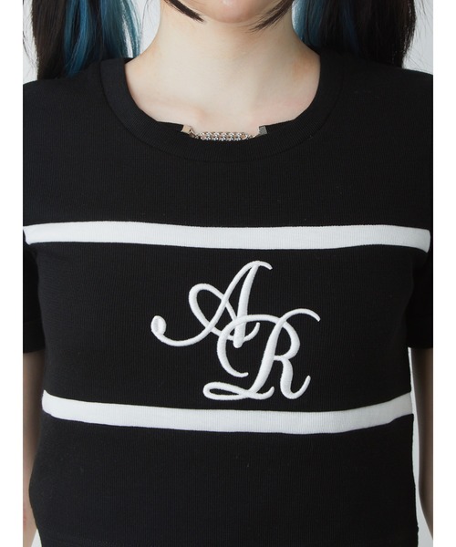 Ank Rouge（アンクルージュ）の「モノグラムロゴチビTOPS（Tシャツ/カットソー・レディース・ブラック/ブルー/ホワイト/ピンク・M）」の6枚目の写真