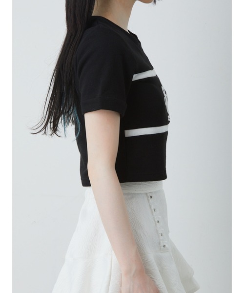Ank Rouge（アンクルージュ）の「モノグラムロゴチビTOPS（Tシャツ/カットソー・レディース・ブラック/ブルー/ホワイト/ピンク・M）」の9枚目の写真