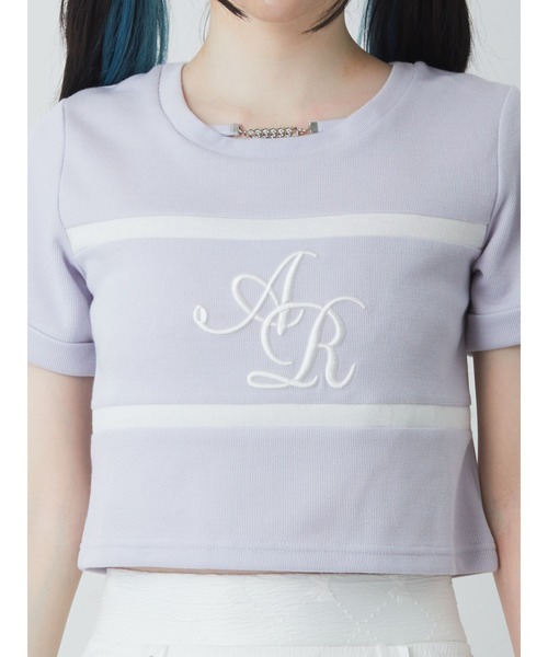 Ank Rouge（アンクルージュ）の「モノグラムロゴチビTOPS（Tシャツ/カットソー・レディース・ブラック/ブルー/ホワイト/ピンク・M）」の11枚目の写真