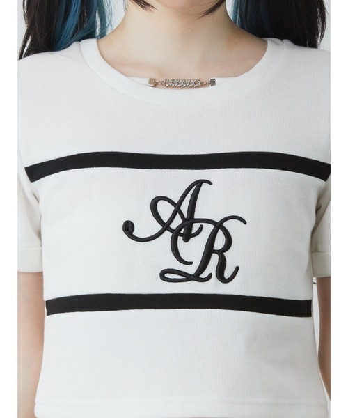 Ank Rouge（アンクルージュ）の「モノグラムロゴチビTOPS（Tシャツ/カットソー・レディース・ブラック/ブルー/ホワイト/ピンク・M）」の12枚目の写真