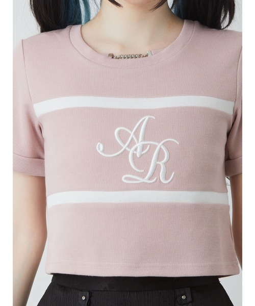 Ank Rouge（アンクルージュ）の「モノグラムロゴチビTOPS（Tシャツ/カットソー・レディース・ブラック/ブルー/ホワイト/ピンク・M）」の13枚目の写真