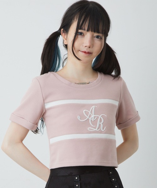 Ank Rouge（アンクルージュ）の「モノグラムロゴチビTOPS（Tシャツ/カットソー・レディース・ブラック/ブルー/ホワイト/ピンク・M）」の14枚目の写真