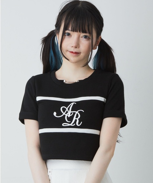 Ank Rouge（アンクルージュ）の「モノグラムロゴチビTOPS（Tシャツ/カットソー・レディース・ブラック/ブルー/ホワイト/ピンク・M）」の15枚目の写真