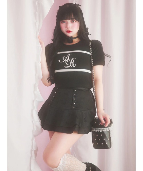 Ank Rouge（アンクルージュ）の「モノグラムロゴチビTOPS（Tシャツ/カットソー・レディース・ブラック/ブルー/ホワイト/ピンク・M）」の16枚目の写真