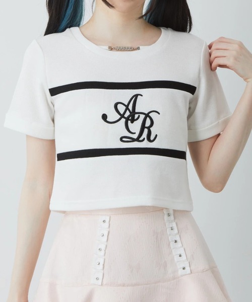 Ank Rouge（アンクルージュ）の「モノグラムロゴチビTOPS（Tシャツ/カットソー・レディース・ブラック/ブルー/ホワイト/ピンク・M）」の17枚目の写真