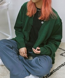 HARRITON/ハリトン Men's Pilbloc V-Neck Button Cardigan Sweater Vネック ビッグシルエット カーディガン