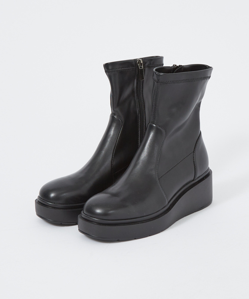 Mollini（モリーニ）の「追加【Mollini/モリーニ】厚底 ストレッチブーツ / プラットフォーム / ウェッジソール / チャンキーソール（ブーツ・レディース・ブラック・38/35/36/37）」の5枚目の写真