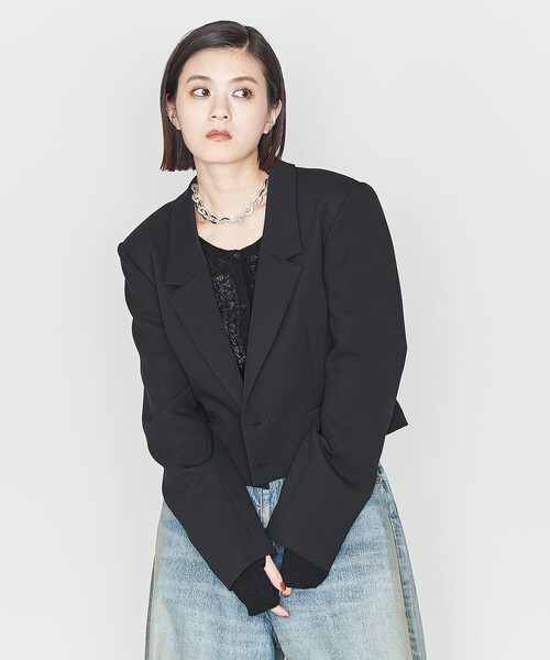 ASTRAET（アストラット）の「＜ASTRAET＞クロップ 2ボタン テーラードジャケット（テーラードジャケット・レディース・ブラック・1/0）」の10枚目の写真