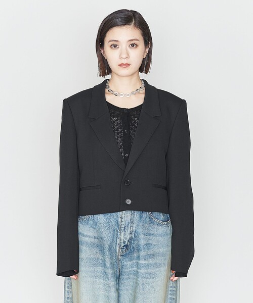 ASTRAET（アストラット）の「＜ASTRAET＞クロップ 2ボタン テーラードジャケット（テーラードジャケット・レディース・ブラック・1/0）」の7枚目の写真