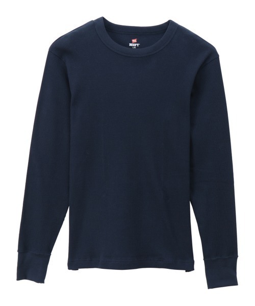 HANES(ヘインズ)の「【HANES/ヘインズ】BEEFY クルーネックロングスリーブ(Tシャツ/カットソー・メンズ・ブラック/オフホワイト/ヘザーグレー/ネイビー・M/L/LL/S)」の4枚目の写真